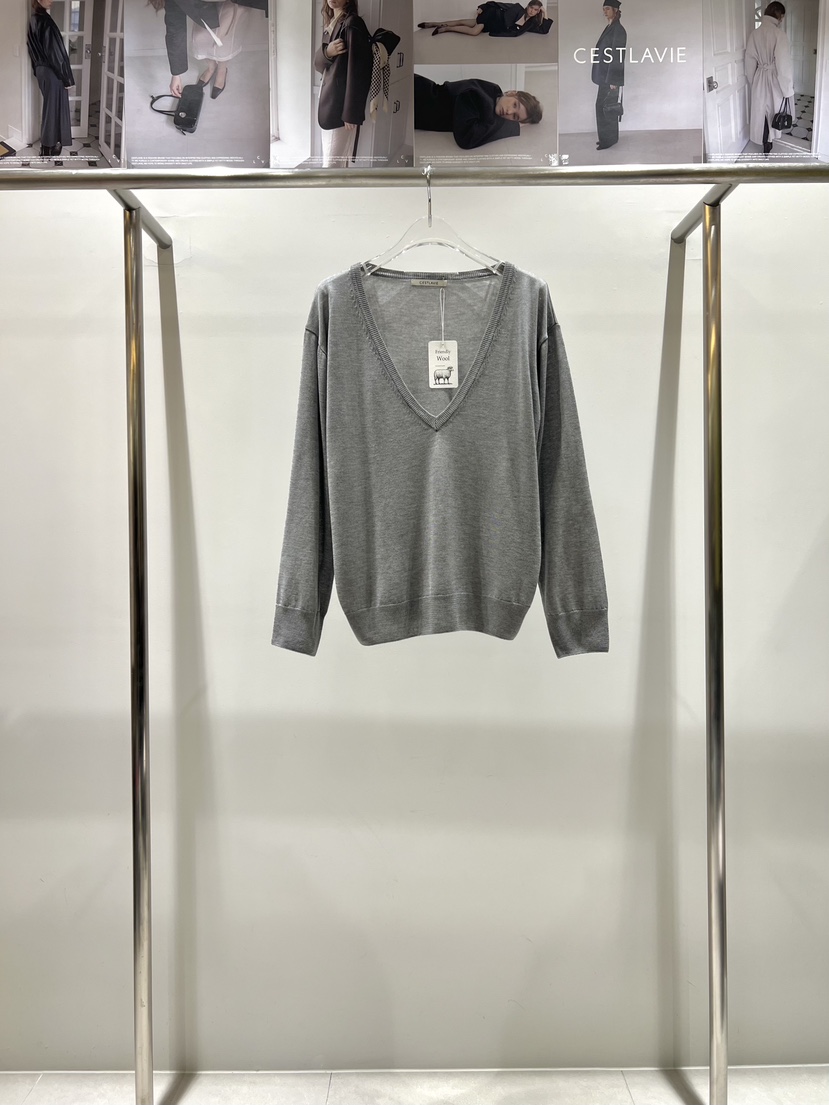 CESTLAVIE韓國直郵女裝新款職業26春夏推薦針織衫V領春款CESTLAVIE針織衫圖色3
