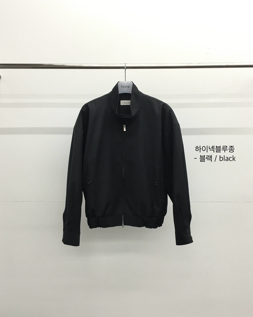 HEMP-P韓國代購女裝新款職業人氣休閑熱賣推薦夾克春款高領hemp夾克圖色1黑色