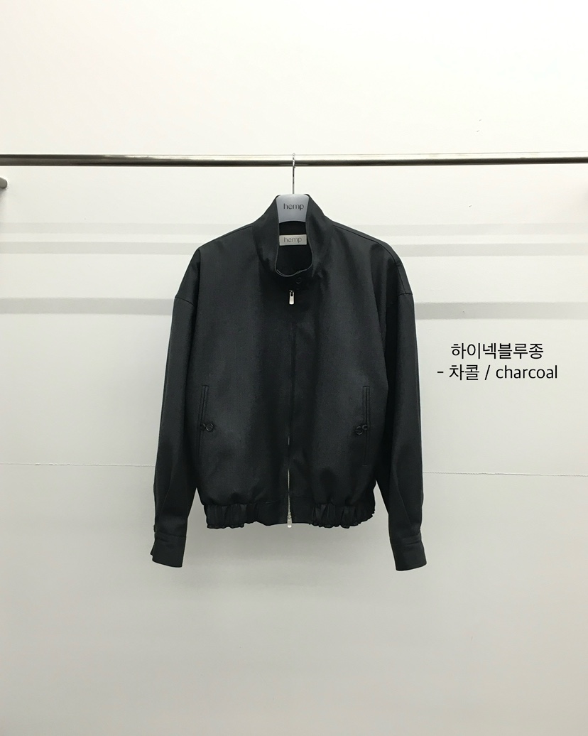 HEMP-P韓國代購女裝新款職業人氣休閑熱賣推薦夾克春款高領hemp夾克圖色2木炭色