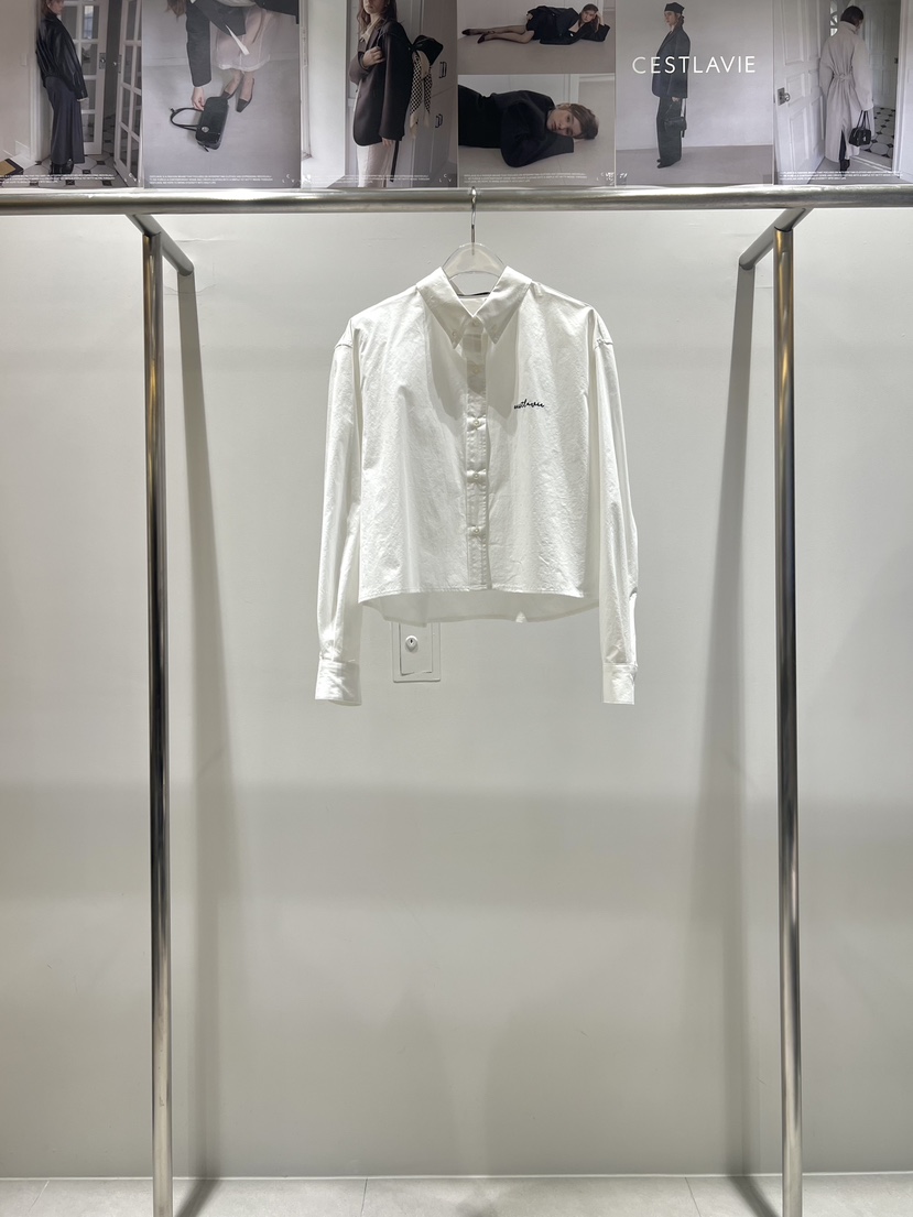 CESTLAVIE東大門直郵女士新款26春夏真品襯衫蕾絲衫春款短款CESTLAVIE襯衫/蕾絲衫圖色2