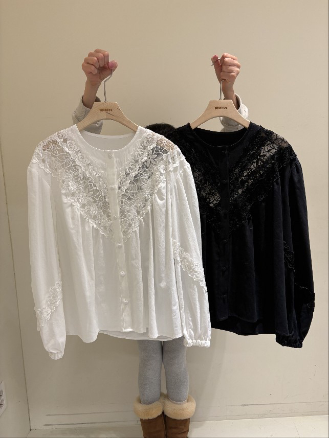 BALANCE韓國代購女裝新款休閑26春夏推薦職業襯衫蕾絲衫春款BALANCE襯衫/蕾絲衫