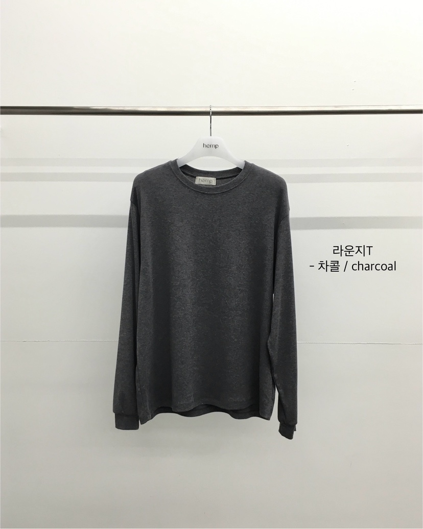 HEMP-P韓國直郵女士新品26春夏人氣推薦職業長袖T恤春款hemp長袖T恤圖色2木炭色