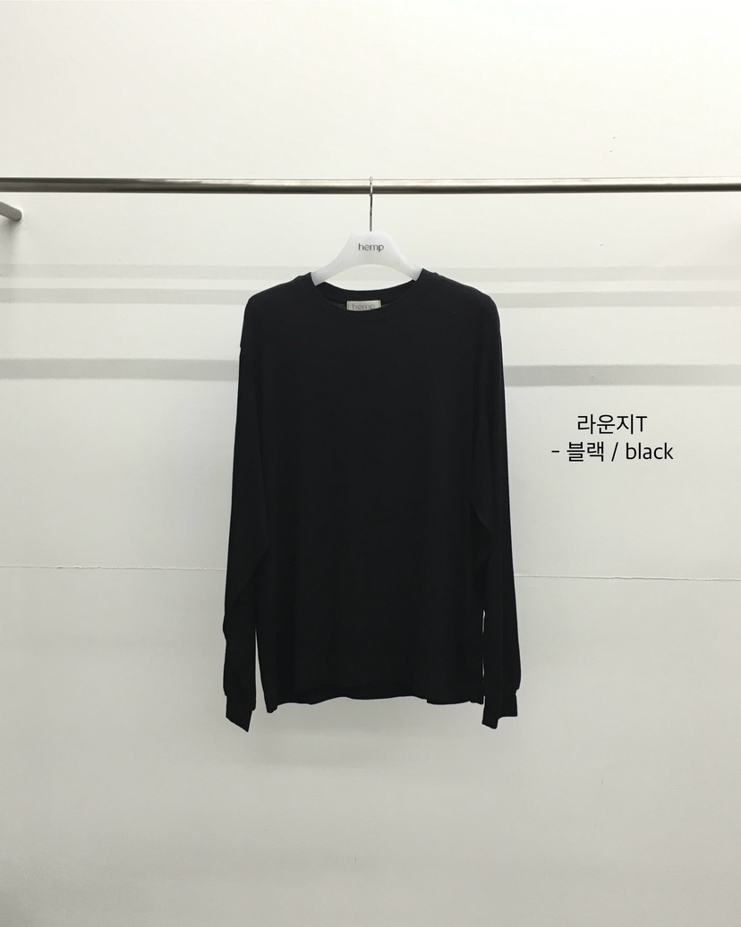 HEMP-P韓國直郵女士新品26春夏人氣推薦職業長袖T恤春款hemp長袖T恤圖色4黑色