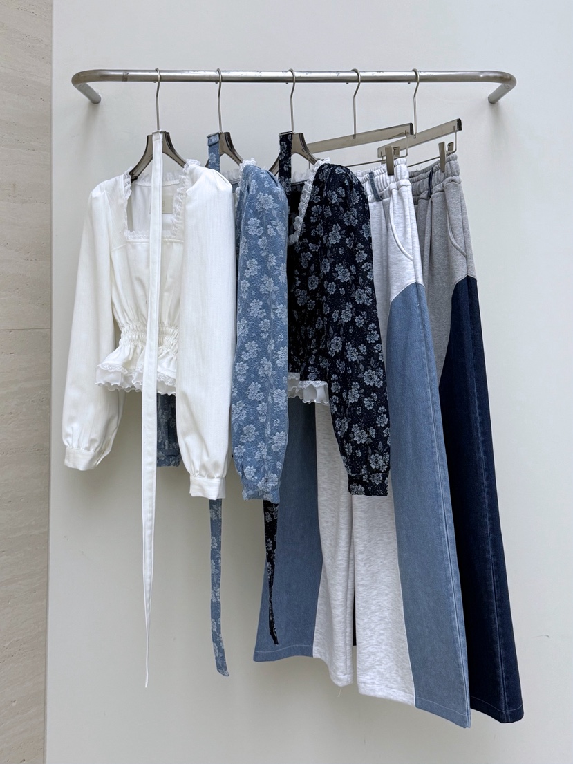 AB韓國代購女裝新款時尚推薦休閑人氣熱賣襯衫蕾絲衫含腰帶AB襯衫/蕾絲衫