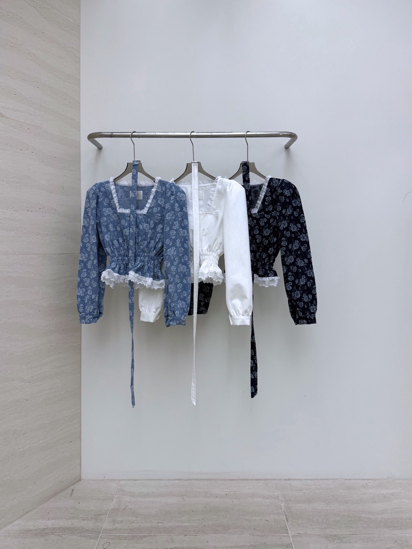 AB東大門直郵女士新款熱賣26春夏休閑推薦襯衫蕾絲衫含腰帶AB襯衫/蕾絲衫