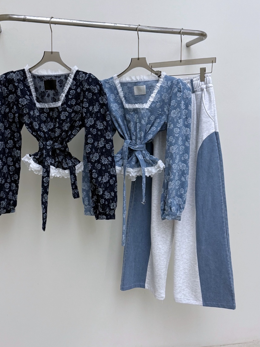 AB東大門直郵女士新款熱賣26春夏休閑推薦襯衫蕾絲衫含腰帶AB襯衫/蕾絲衫