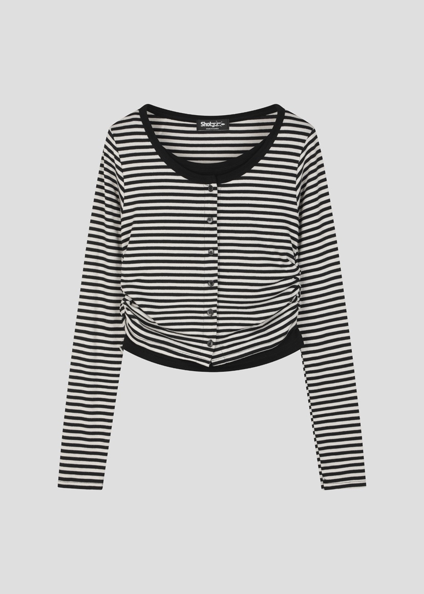 SHOTGUN東大門實拍女士新款時尚人氣推薦熱賣真品長袖T恤SHOTGUN長袖T恤圖色1