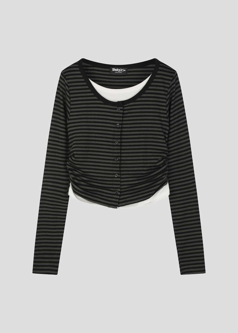 SHOTGUN東大門實拍女士新款時尚人氣推薦熱賣真品長袖T恤SHOTGUN長袖T恤圖色2