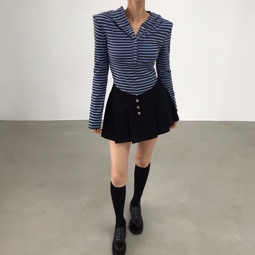 2TWO MOON東大門代購女裝新款時尚26春夏人氣長袖T恤連帽衫2TWO MOON長袖T恤