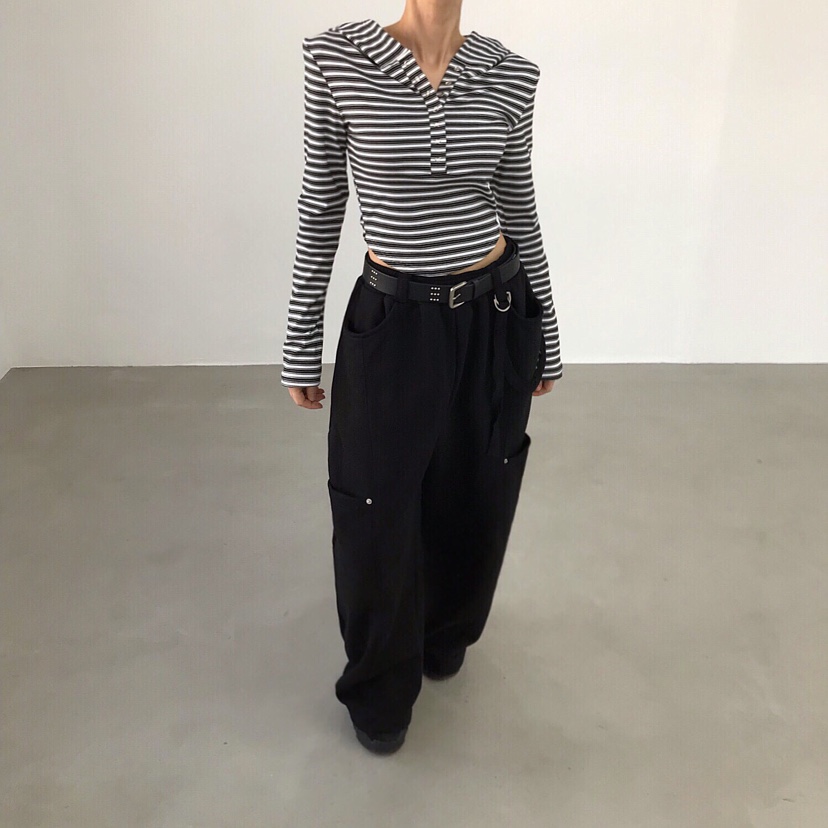 2TWO MOON東大門代購女裝新款時尚26春夏人氣長袖T恤連帽衫2TWO MOON長袖T恤