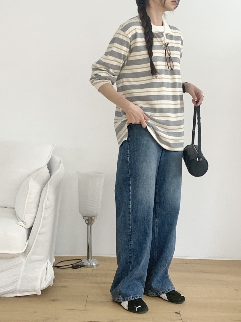 WOOD東大門直郵女士新款休閑時尚職業26春夏熱賣真品長袖T恤WOOD長袖T恤