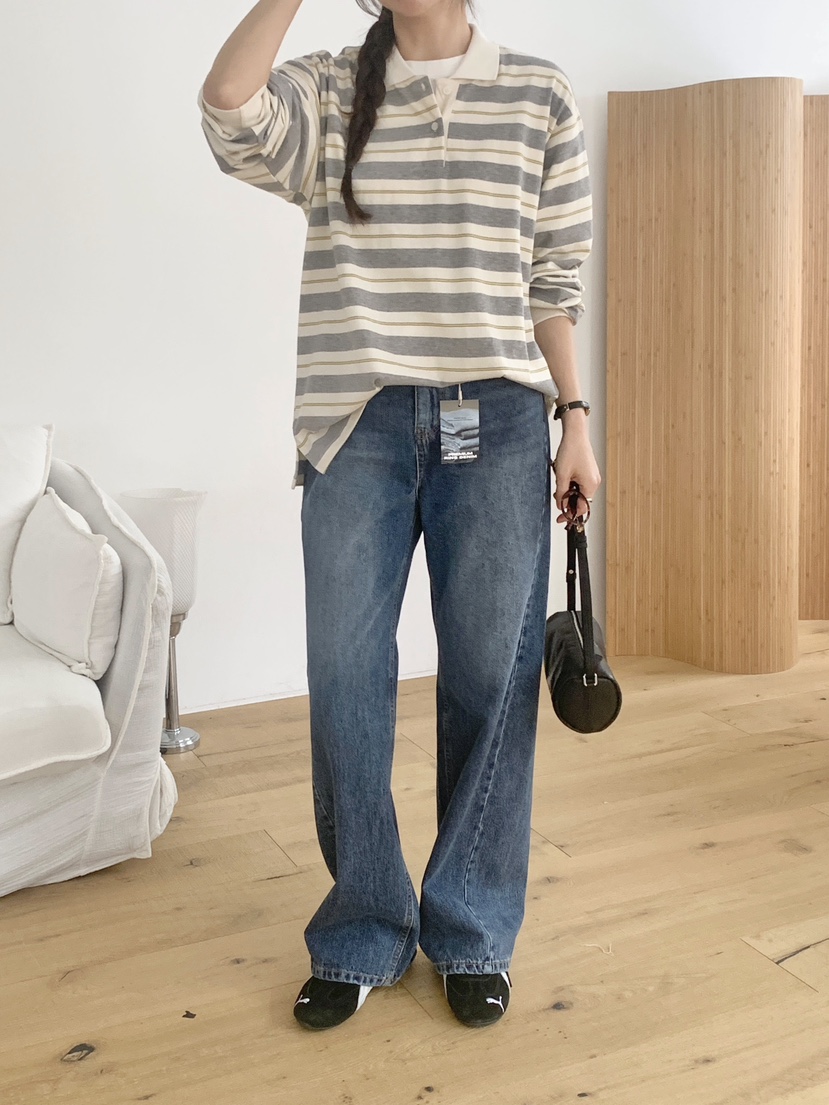 WOOD東大門直郵女士新款休閑時尚職業26春夏熱賣真品長袖T恤WOOD長袖T恤