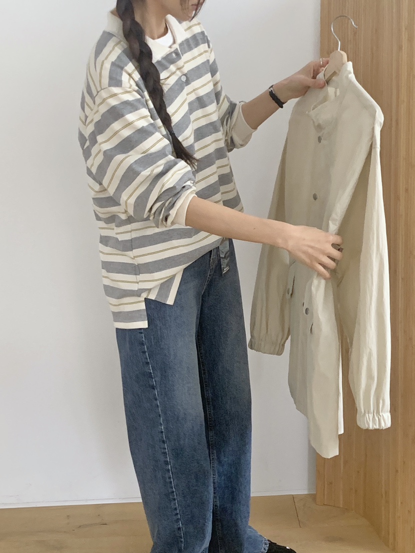 WOOD東大門直郵女士新款休閑時尚職業26春夏熱賣真品長袖T恤WOOD長袖T恤