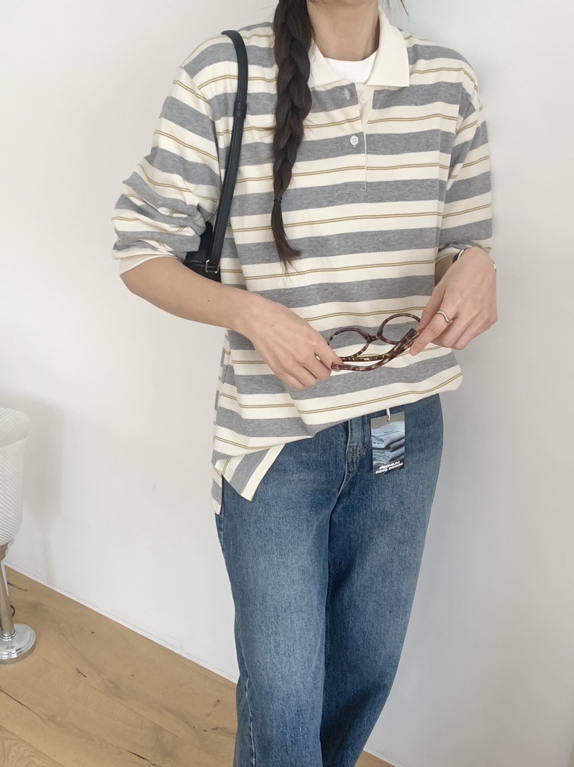 WOOD東大門直郵女士新款休閑時尚職業26春夏熱賣真品長袖T恤WOOD長袖T恤