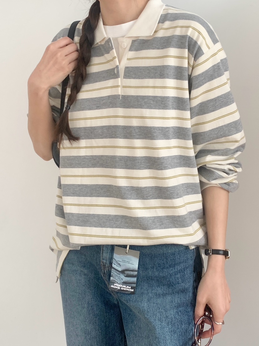 WOOD東大門直郵女士新款休閑時尚職業26春夏熱賣真品長袖T恤WOOD長袖T恤圖色1