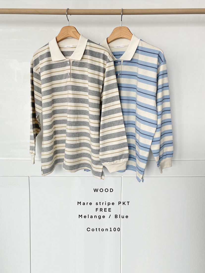 WOOD東大門直郵女士新款休閑時尚職業26春夏熱賣真品長袖T恤WOOD長袖T恤圖色2左二色