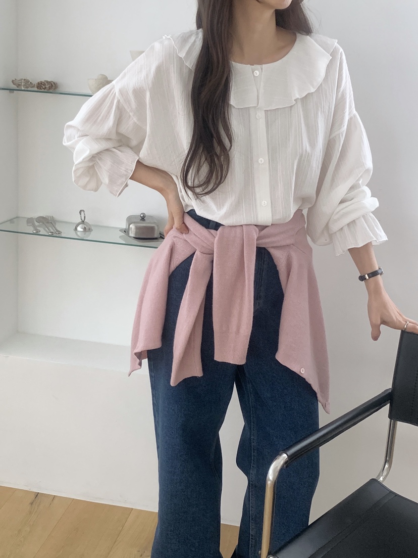 WOOD東大門代購女裝新品熱賣推薦休閑26春夏真品襯衫蕾絲衫WOOD襯衫/蕾絲衫