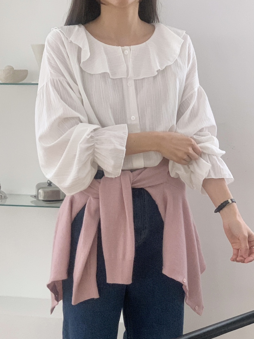 WOOD東大門代購女裝新品熱賣推薦休閑26春夏真品襯衫蕾絲衫WOOD襯衫/蕾絲衫