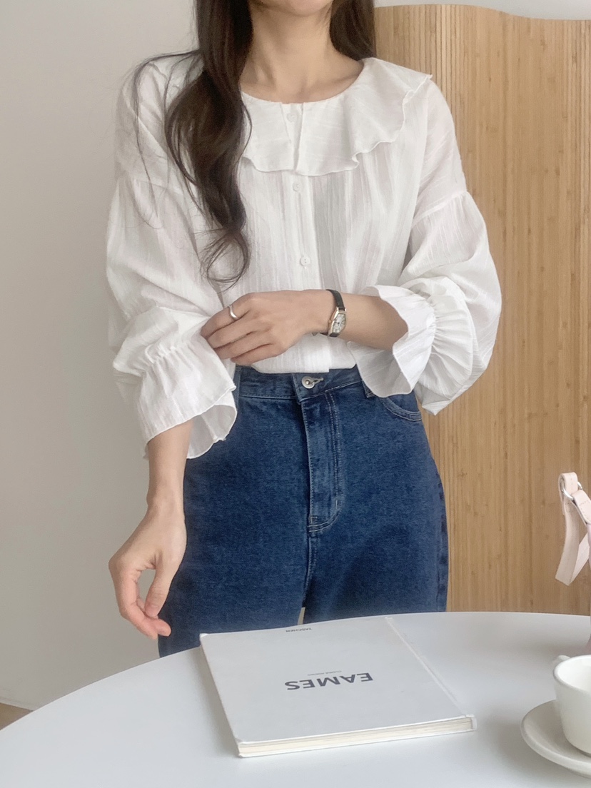 WOOD東大門代購女裝新品熱賣推薦休閑26春夏真品襯衫蕾絲衫WOOD襯衫/蕾絲衫