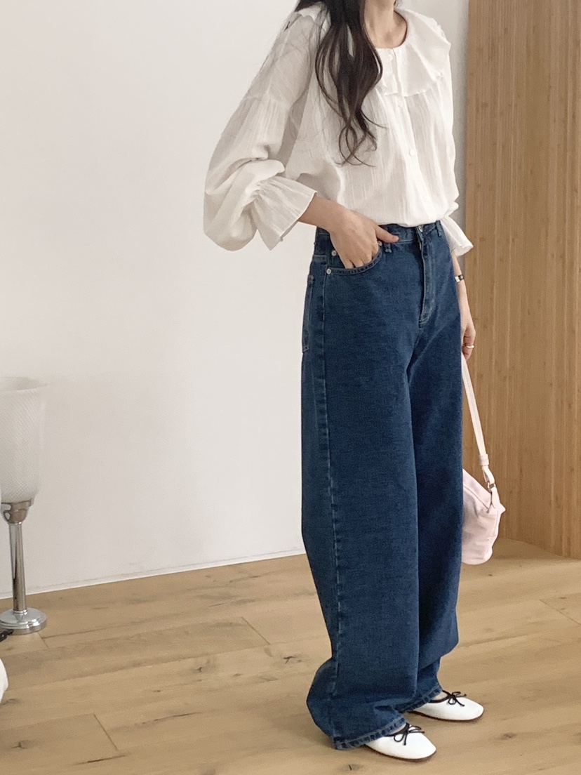 WOOD東大門代購女裝新品熱賣推薦休閑26春夏真品襯衫蕾絲衫WOOD襯衫/蕾絲衫