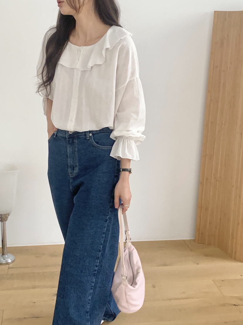 WOOD東大門代購女裝新品熱賣推薦休閑26春夏真品襯衫蕾絲衫WOOD襯衫/蕾絲衫