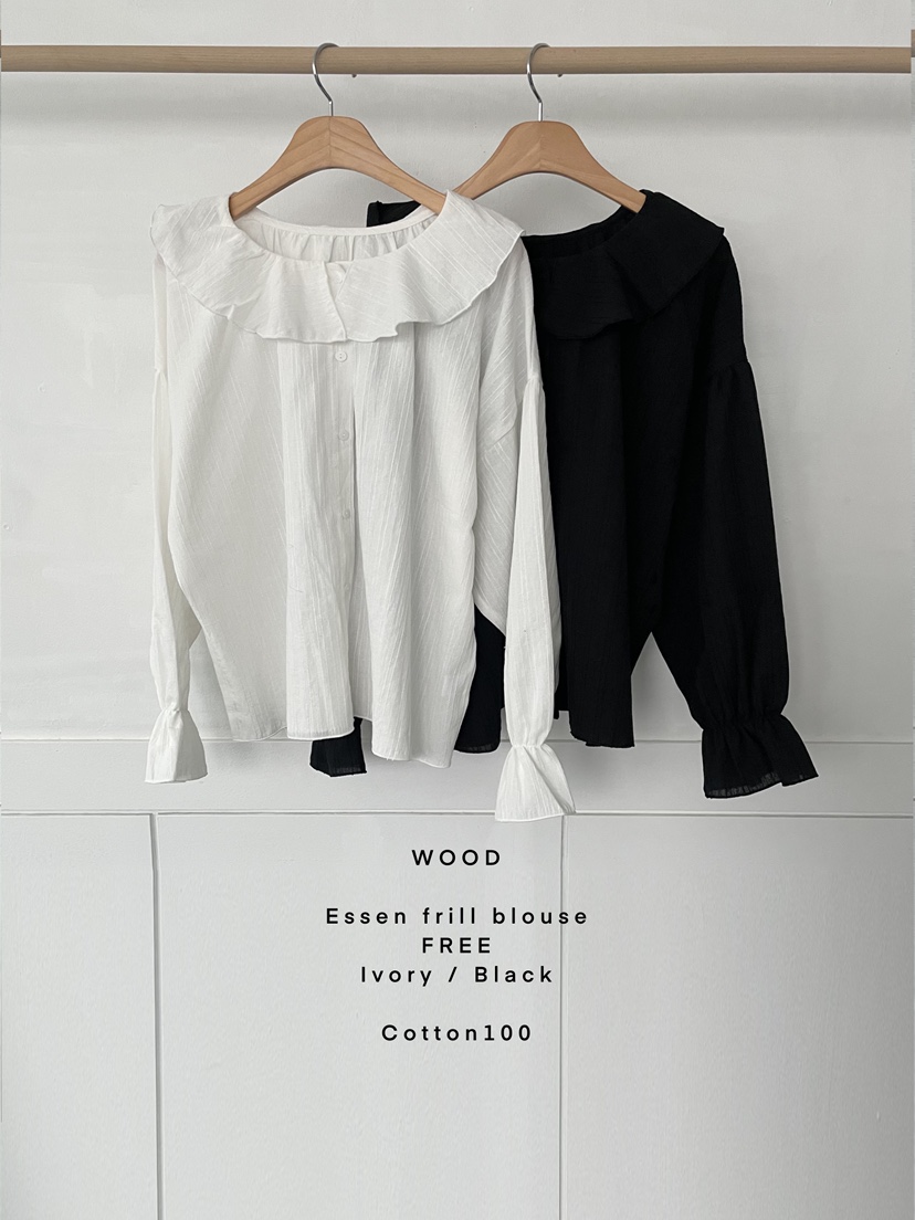WOOD東大門代購女裝新品熱賣推薦休閑26春夏真品襯衫蕾絲衫WOOD襯衫/蕾絲衫