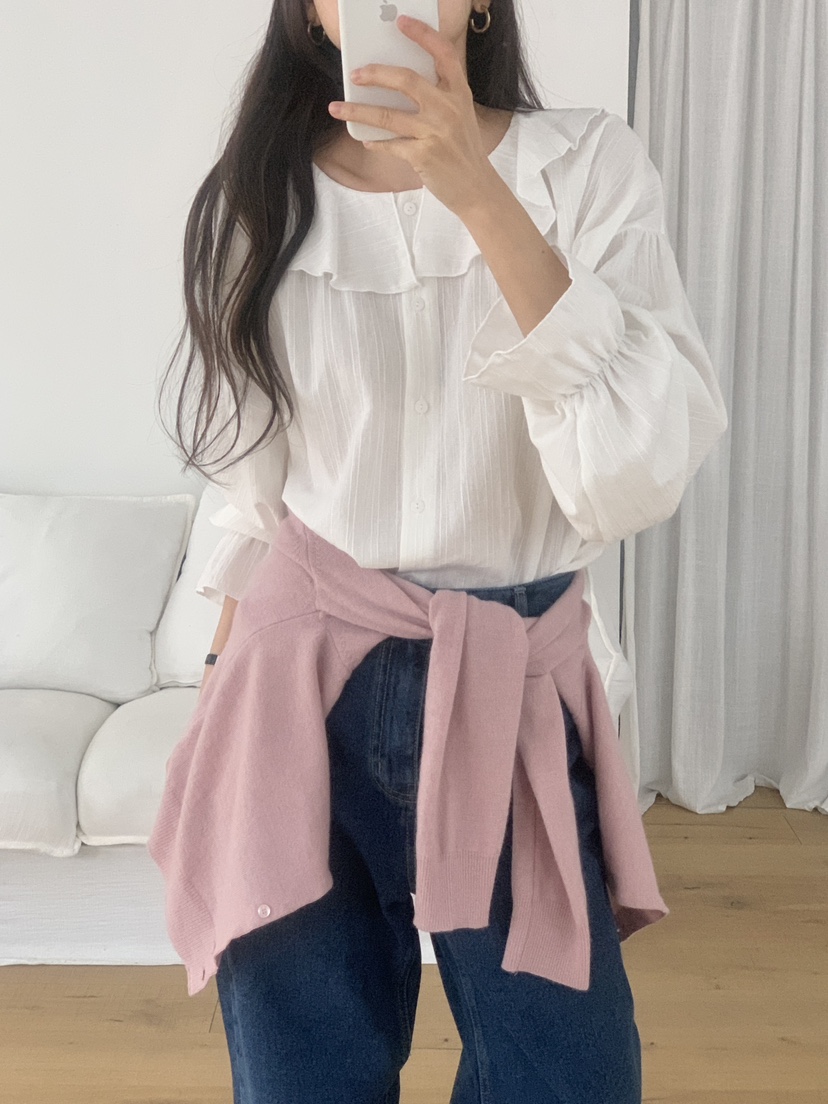 WOOD東大門代購女裝新品熱賣推薦休閑26春夏真品襯衫蕾絲衫WOOD襯衫/蕾絲衫圖色1