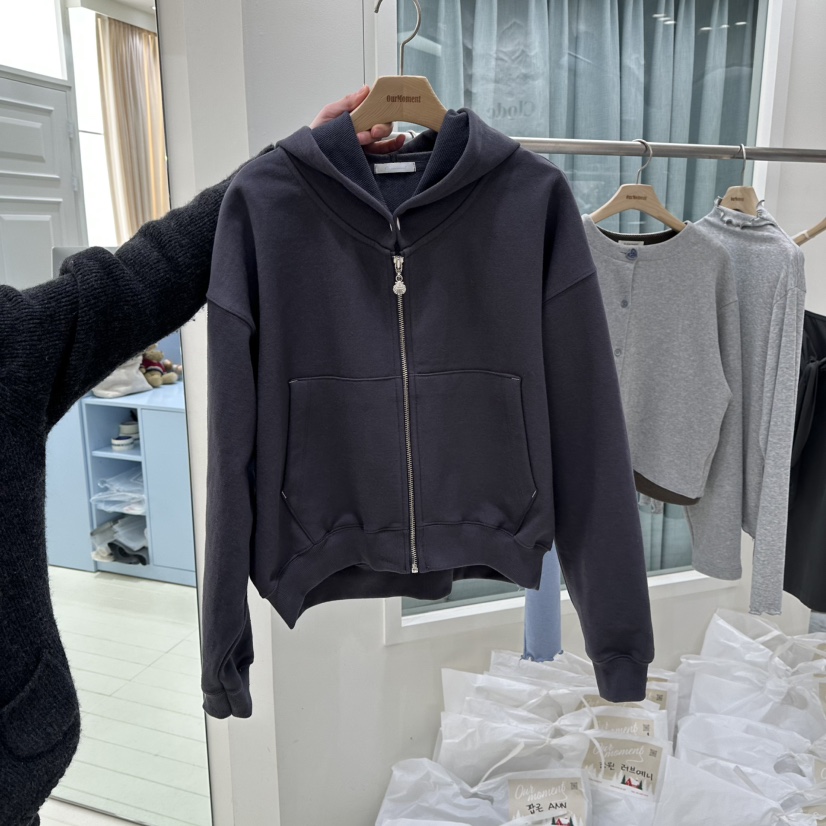 OURMOMENT韓國直郵女裝新款26春夏推薦時尚真品衛衣拉鏈春款OURMOMENT衛衣圖色3