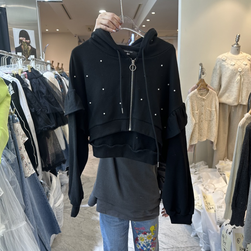 CHEAP-CHIC東大門代購女裝新品26春夏衛衣連帽拉鏈衫春款CHEAP-CHIC/CHARLES THE SECOND衛衣圖色2