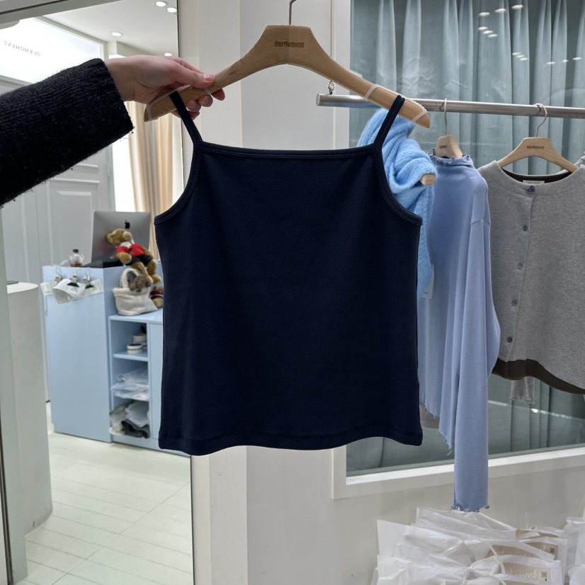 OURMOMENT東大門代購女裝新款時尚熱賣職業26春夏吊帶背心春款OURMOMENT吊帶/背心圖色5深藍色