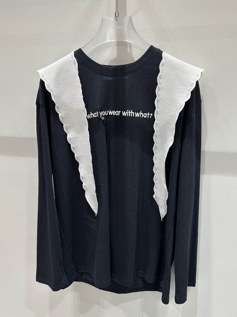 LOOKK/MIMME韓國代購女士新品26春夏真品長袖T恤含圍巾春款LOOKK/MIMME長袖T恤圖色3