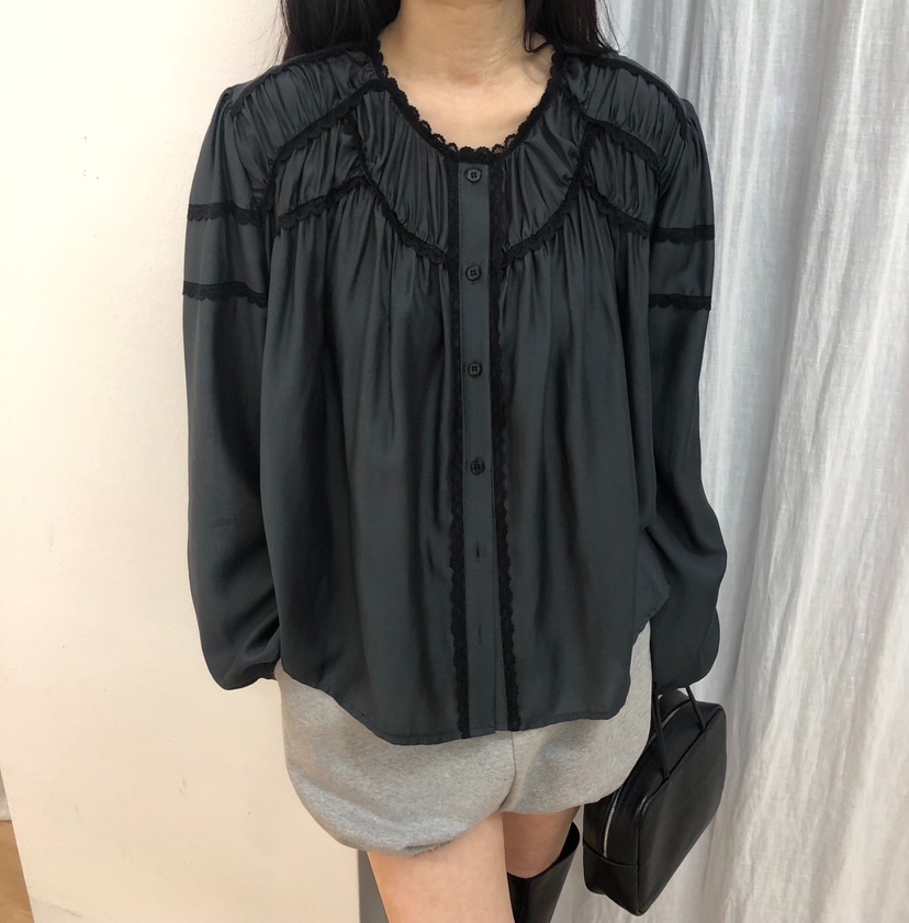 MELTED-P東大門代購女士新款職業26春夏真品休閑襯衫蕾絲衫MELTED-P襯衫/蕾絲衫