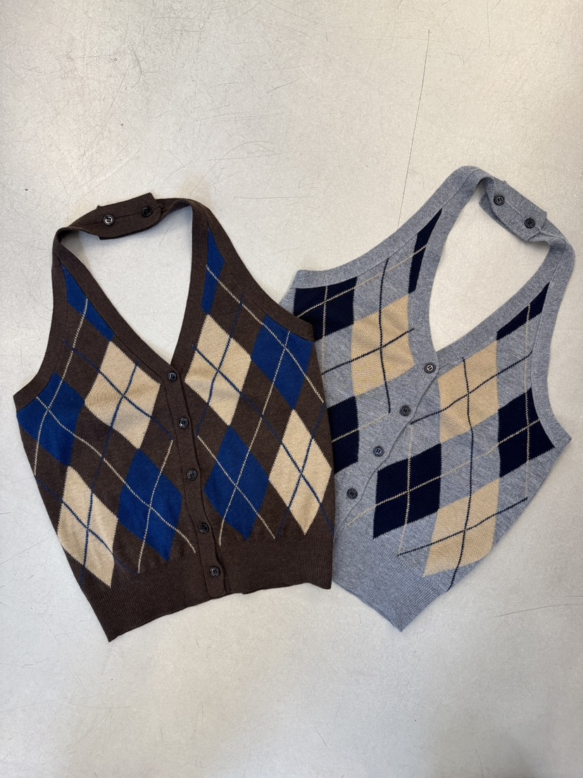 SYMBOL韓國直郵女士新款人氣職業推薦真品26春夏吊帶背心格紋SYMBOL吊帶/背心