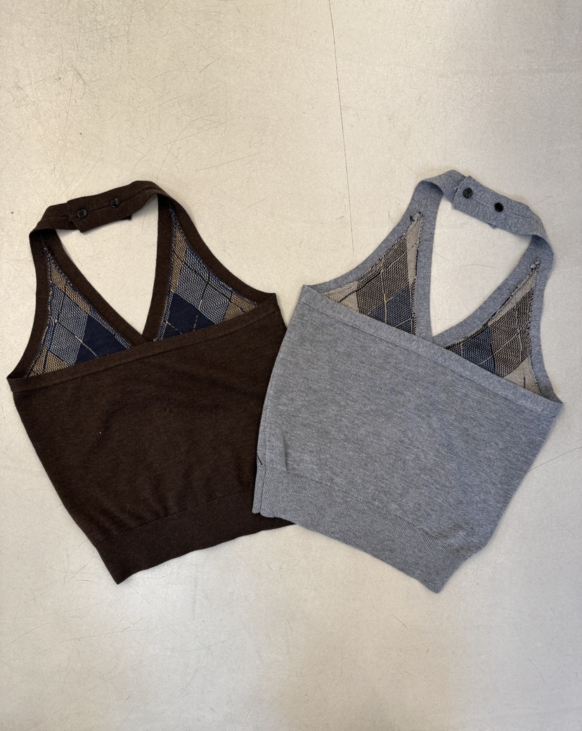 SYMBOL韓國直郵女士新款人氣職業推薦真品26春夏吊帶背心格紋SYMBOL吊帶/背心