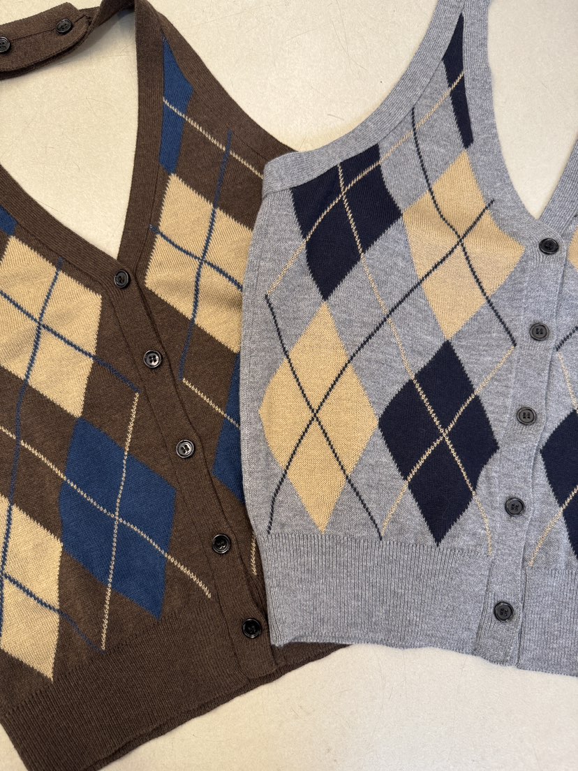 SYMBOL韓國直郵女士新款人氣職業推薦真品26春夏吊帶背心格紋SYMBOL吊帶/背心