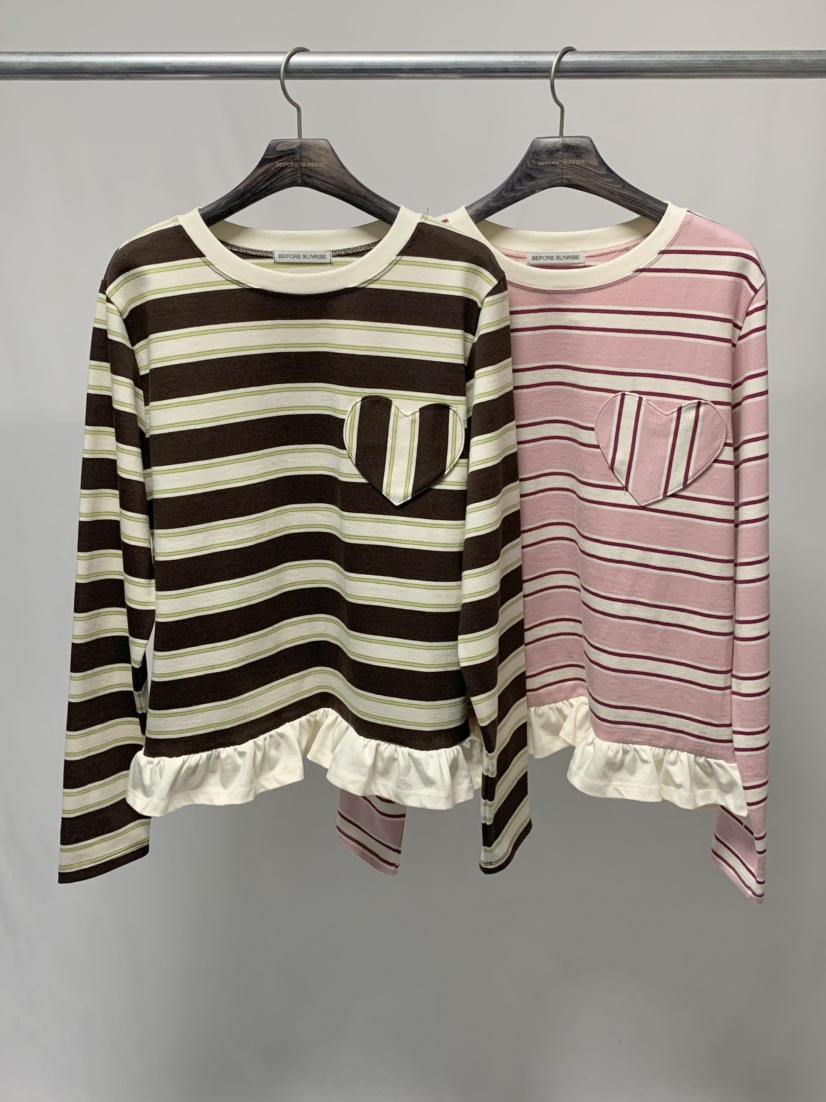BEFORE SUNRISE東大門直郵女士新品休閑26春夏長袖T恤口袋BEFORE SUNRISE長袖T恤