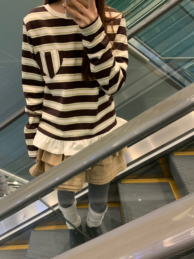 BEFORE SUNRISE東大門直郵女士新品休閑26春夏長袖T恤口袋BEFORE SUNRISE長袖T恤