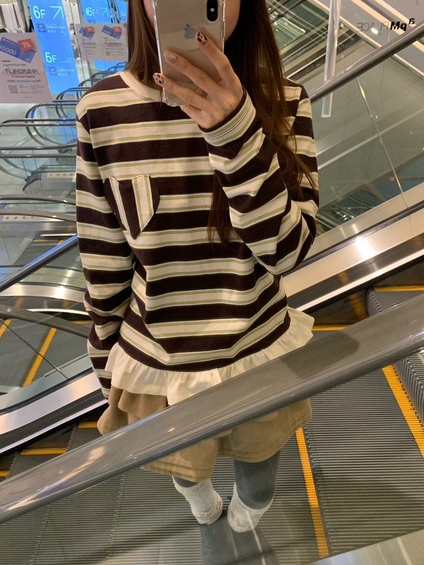 BEFORE SUNRISE東大門直郵女士新品休閑26春夏長袖T恤口袋BEFORE SUNRISE長袖T恤