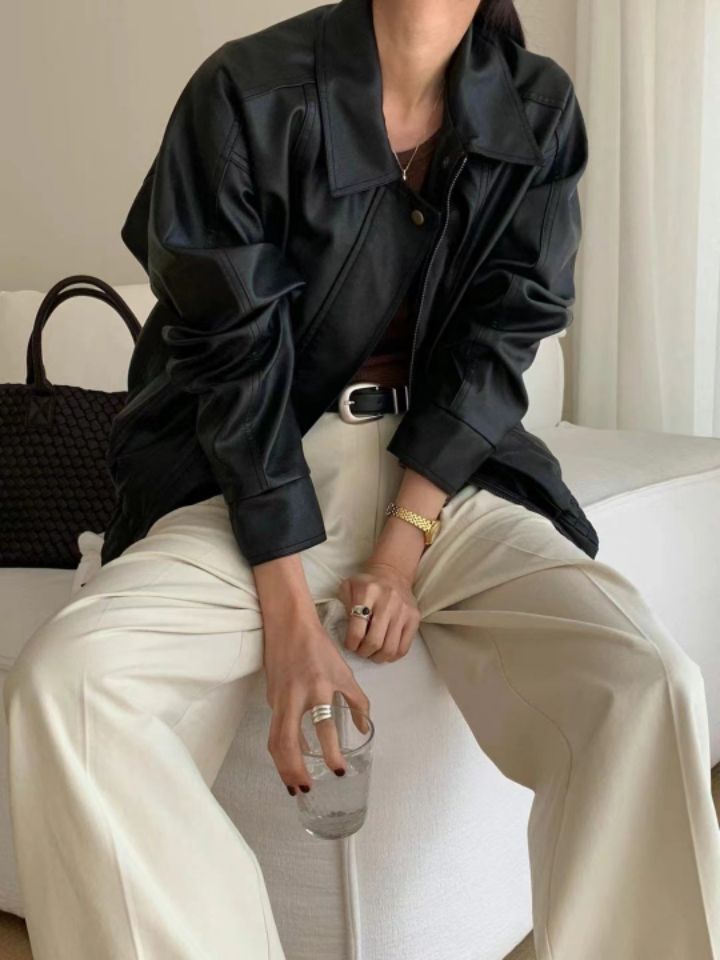 STAY HERE東大門直郵女裝新品26春夏真品推薦熱賣夾克皮革STAY HERE夾克