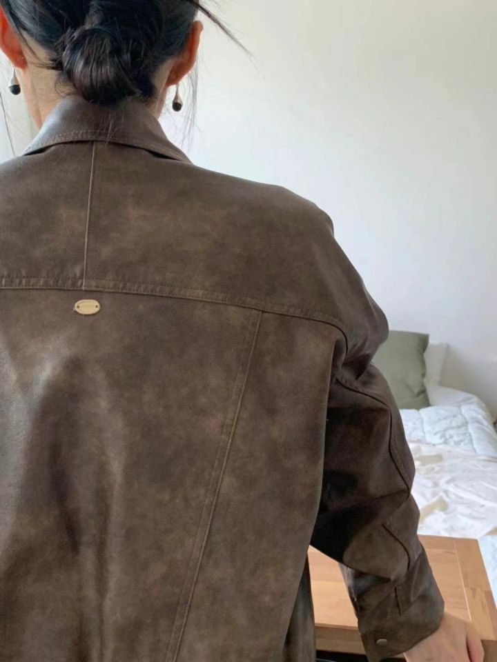 STAY HERE東大門直郵女裝新品26春夏真品推薦熱賣夾克皮革STAY HERE夾克