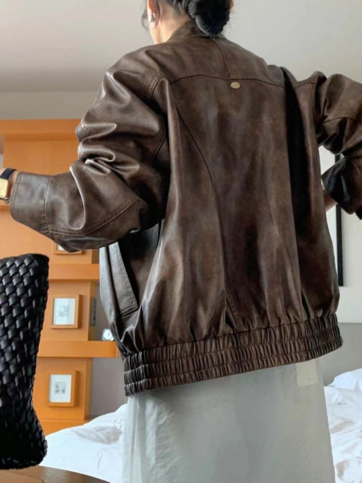 STAY HERE東大門直郵女裝新品26春夏真品推薦熱賣夾克皮革STAY HERE夾克