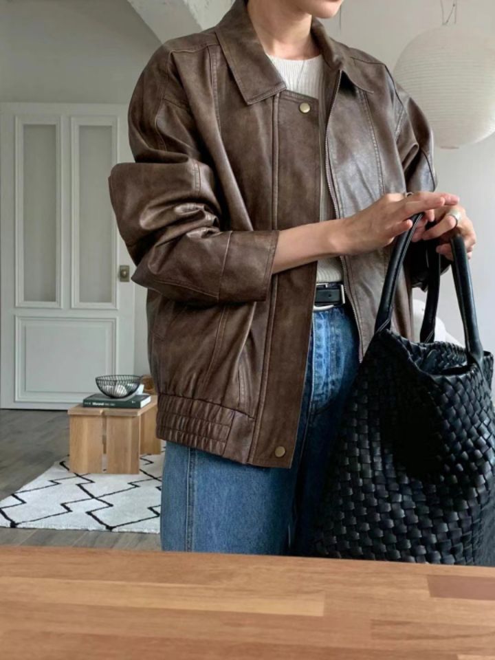 STAY HERE東大門直郵女裝新品26春夏真品推薦熱賣夾克皮革STAY HERE夾克