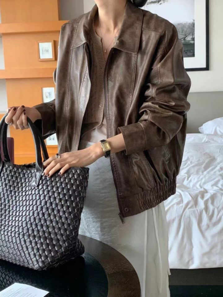 STAY HERE東大門直郵女裝新品26春夏真品推薦熱賣夾克皮革STAY HERE夾克