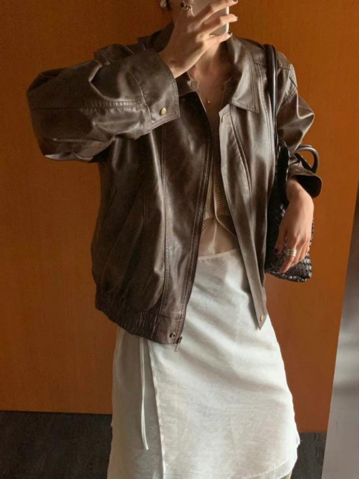 STAY HERE東大門直郵女裝新品26春夏真品推薦熱賣夾克皮革STAY HERE夾克