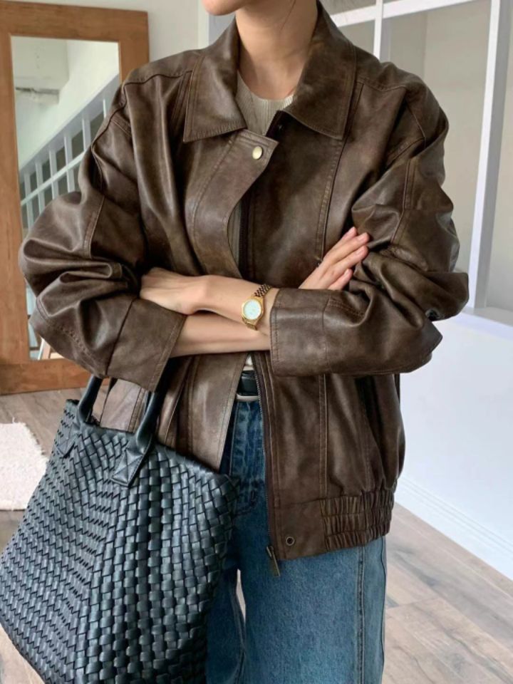 STAY HERE東大門直郵女裝新品26春夏真品推薦熱賣夾克皮革STAY HERE夾克圖色1