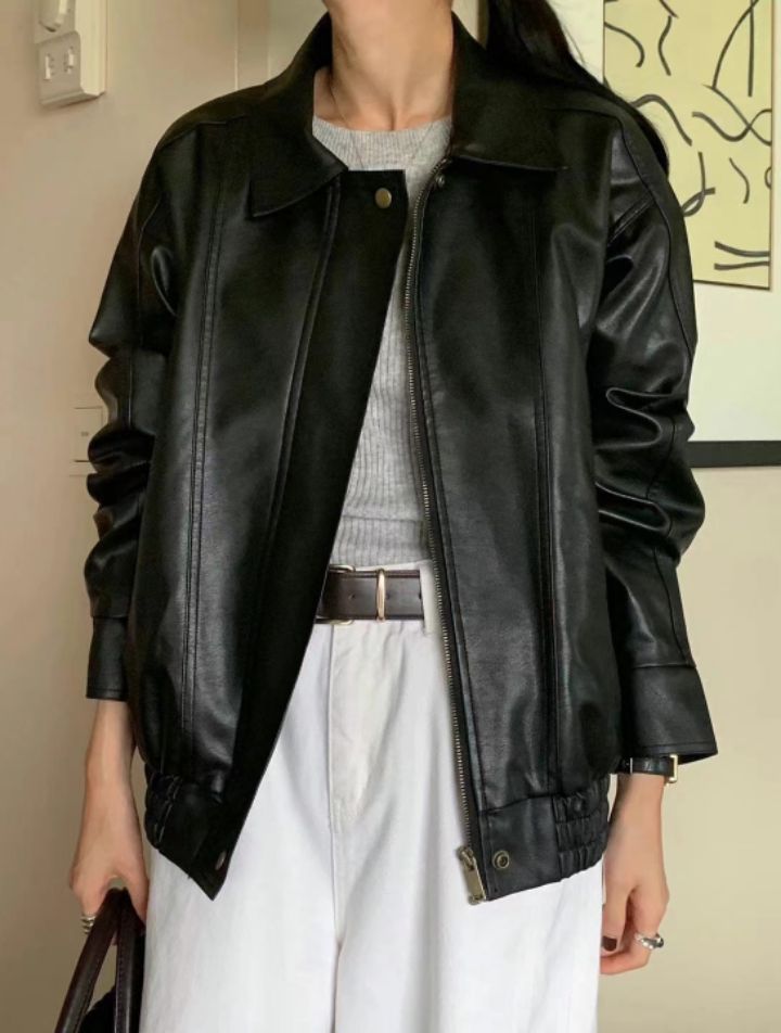 STAY HERE東大門直郵女裝新品26春夏真品推薦熱賣夾克皮革STAY HERE夾克圖色2