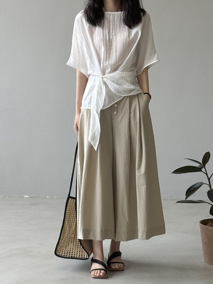 STAY HERE東大門直郵女裝新品26春夏推薦真品人氣長裙紐扣STAY HERE長裙