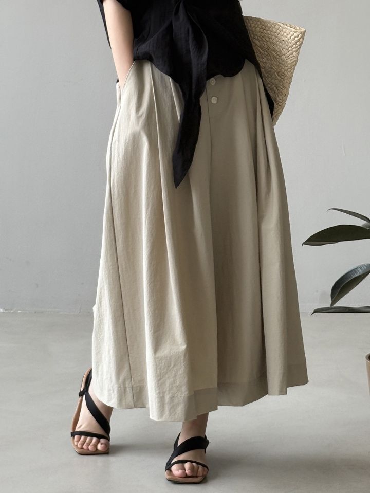STAY HERE東大門直郵女裝新品26春夏推薦真品人氣長裙紐扣STAY HERE長裙圖色2