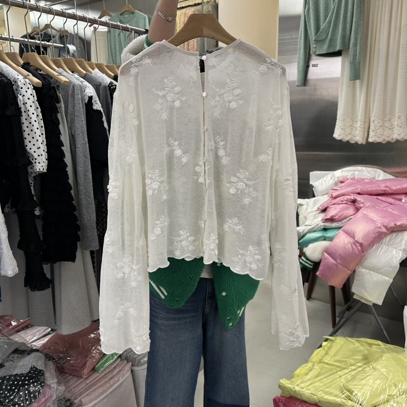 CORNER韓國直郵女士新品休閑26春夏職業推薦襯衫蕾絲衫春款CORNER.302襯衫/蕾絲衫