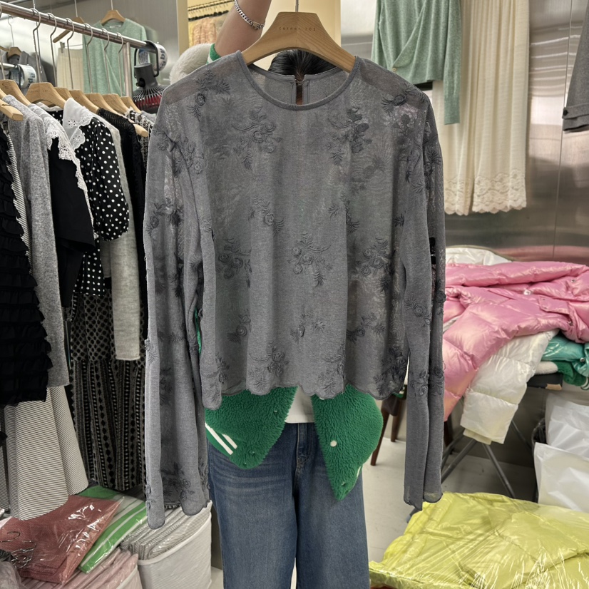 CORNER韓國直郵女士新品休閑26春夏職業推薦襯衫蕾絲衫春款CORNER.302襯衫/蕾絲衫圖色2